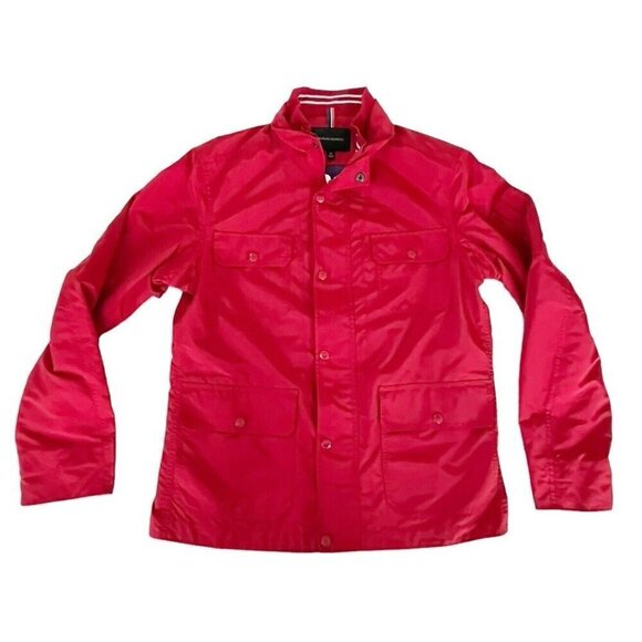 Banana Republic Men’s SZ M Four-Pocket Nylon Jacket Red Full Zip Snap Front - Picture 12 of 12